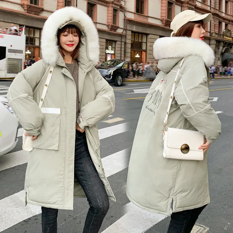 

Photo Shoot 2019 Autumn And Winter South Korea Dongdaemun down Jacket Cotton-padded Clothes Women's Mid-length Loose-Fit Large F