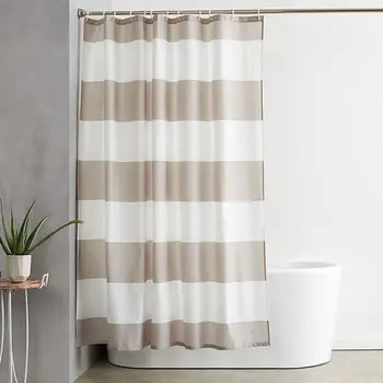 

2020 Simple Striped Polyester Shower Curtain Waterproof European-style Printing Bathroom Partition Thickened Shower Curtain