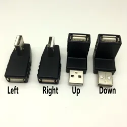 90 - Degree USB 2.0 Male to Female Adapter Cable - Down