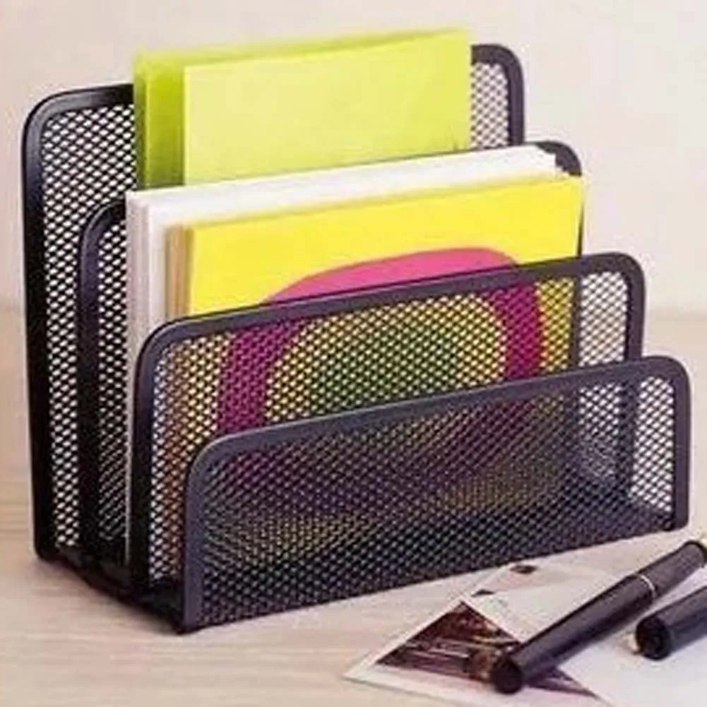 

17.5*9*12.5CM Desktop File Holder Metal Mesh File Box Block Data Rack Document File Bar Box Storage Shelves Office Organizer
