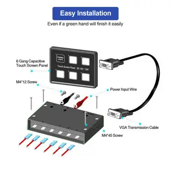 

Boat Switch panel 6 Gang LED Parts Accessories Interior Controls Marine