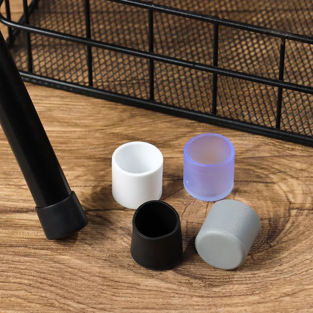 10Pcs/Set New Round Bottom Chair Leg Caps Plastic Pipe Cover Silicone Pads Non-Slip Covers Furniture Feet Floor Protectors