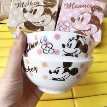 

Disney Children's Cartoon Bowl Children's Tableware Korean Ceramic Bowl Lovely Creative Mickey Household Soup Bowl Ceramic