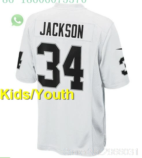 Даллас А+++ качество Дети молодежи 24 marshawn lynch 52 khalil mack 89 amari cooper 4 Дерек Карр Бо Джексон 34 Джерси - Цвет: for kids youth