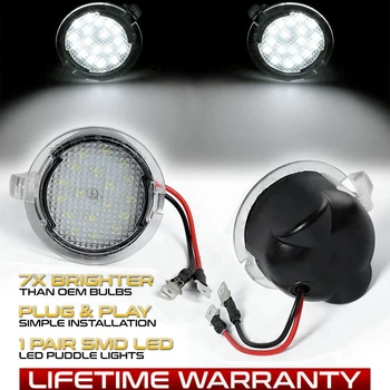 

2Pcs Car LED Under Side Mirror Puddle Light for Lincoln MKX MKS MKT MKZ LS Saloon Navigator U326 Mark LT Mercury Sable Montego