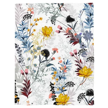 

Dandelion Leaves Yellow Flowers Customize Blanket Soft Throw Blanket Machine Washable Blankets For Beds