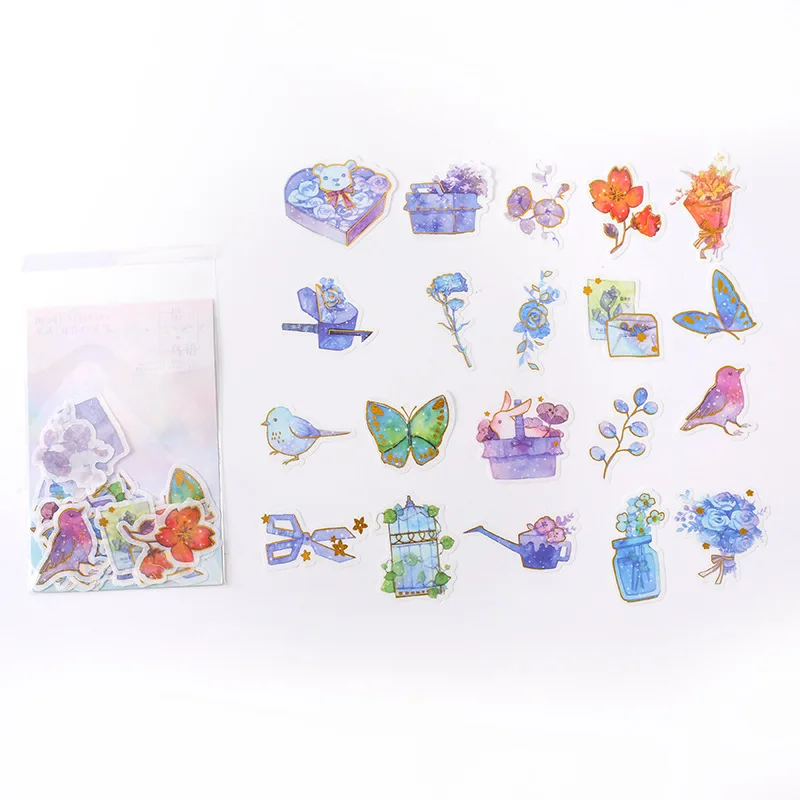 40pcs/pack Decorative Washi Stickers Scrapbooking Stick Label Diary Stationery Album Stickers japanese cute stickers - Цвет: H