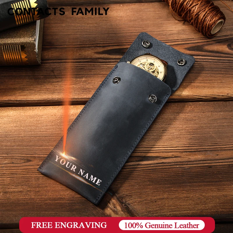 

Handmade Vintage Leather Watch Collection Bag Vintage Travel Single Watch Bag Portable Watch Storage Box Protective Bag Gift