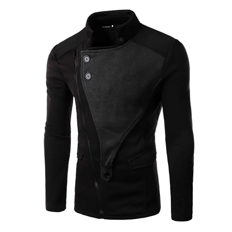 

Winter Autumn Mens Bomber Jackets Casual Turtleneck Solid Zipper Thick Coat Slim Vintage Windbreaker Korean Streetwear Jacket
