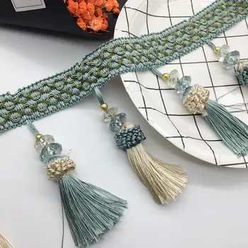 

12m/bag High-end Exquisite European Style Curtain Accessories Lace Hanging Ears Two-color Crystal Lace Accessories