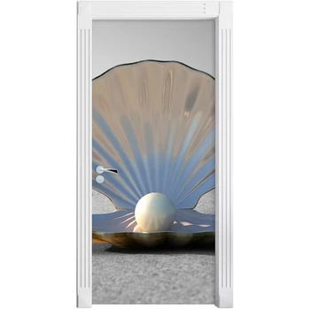 

Self Adhesive 3D Shell Waterproof Wallpaper Pearl Door Stickers Home Decor Renew PVC Mural Paper Print Art Picture For Bedroom