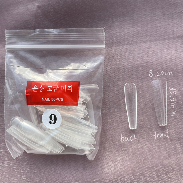 Fake Nails Extend Transparent Ballet Long False Nails Art With Glue UV Press On 50PC Full Cover Tips for Nail Ofessionals