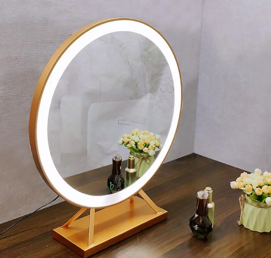 Освещенное зеркало для макияжа в голливудском стиле косметическое зеркало большое настольное туалетное зеркало с регулируемой яркостью сенсорное управление