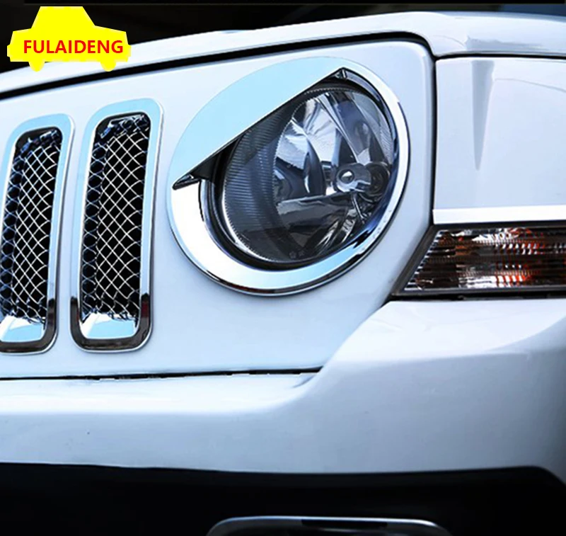 2 шт. для Jeep Патриот 2011- передняя фара лампа Angry стиль крышка отделка автомобиля Стайлинг Аксессуары