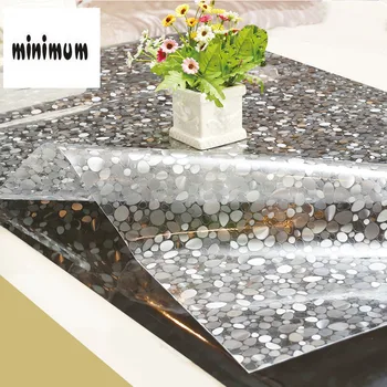 

Stone Pattern PVC Tablecloth Waterproof Anti-hot Plastic Soft Glass Table Mats Coffee Mat Round Crystal Plate 1.5mm Thickness