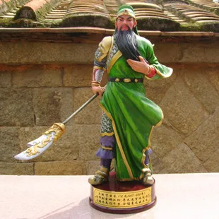 

New Three Kingdoms Figure Hand Guan Yu Statue Resin Handicraft Home Guan Gong Pieces Three Loyalty Gift Doll Statues Accessories