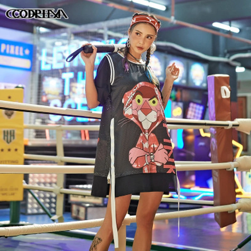 

2020 New Summer Female Loose Leisure Printing Top Women Splice Animal Pattern T-Shirts Ladies Street Style High Quatily Tee LT23