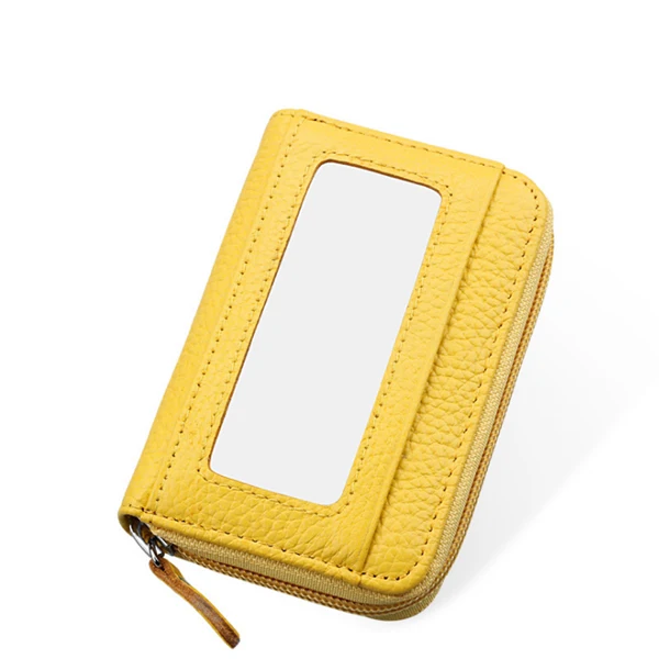 KB08 yellow Кошелек из натуральной кожи RFID горизонтальный и Вертикальный чехол для карточек ID держатель карты Чехол для кредитной карты мульти-карты кошелек Лидер продаж - Цвет: KB08 yellow