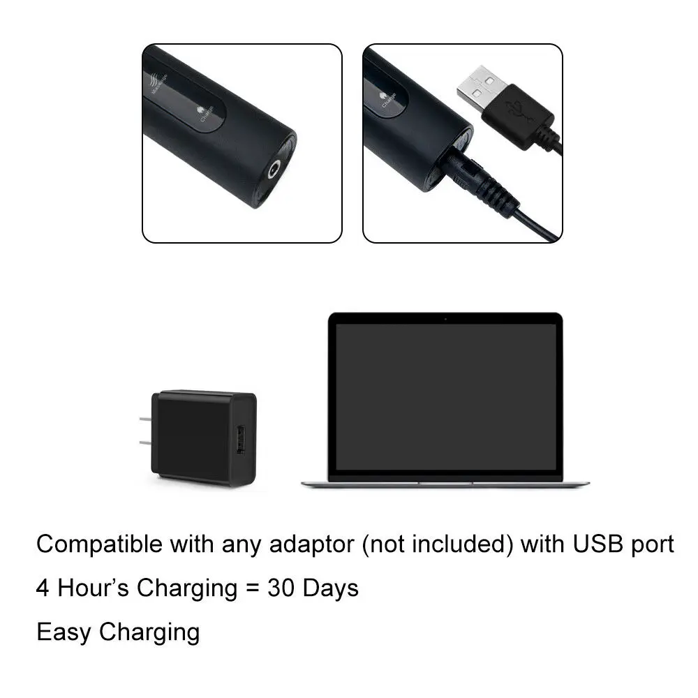Fairywill 소닉 전동 칫솔 울트라 소닉 고속 USB 충전기 방수 IPX7 5 모드 Fairywill FW-507 3개 브러시 헤드 선물 포함