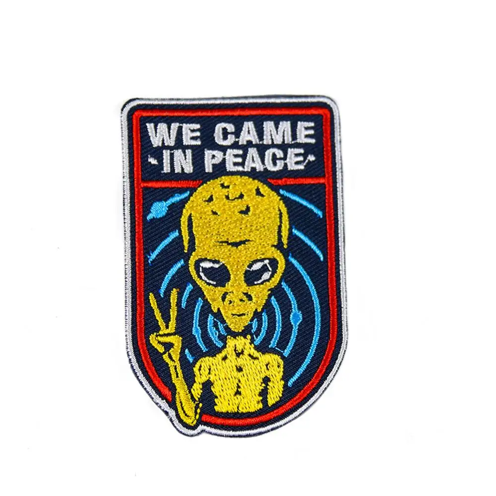 2 шт. нашивки с инопланетянинами вышитая аппликация для одежды термоклейкие