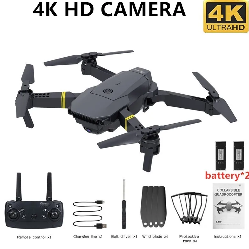 HJHRC JY019 Wi-Fi FPV с широкоугольной камерой 4K HD, режим удержания высоты, складной рычаг, Радиоуправляемый квадрокоптер, Дрон Pro RTF Drone VS E520S E58 - Цвет: 4K 2Battery