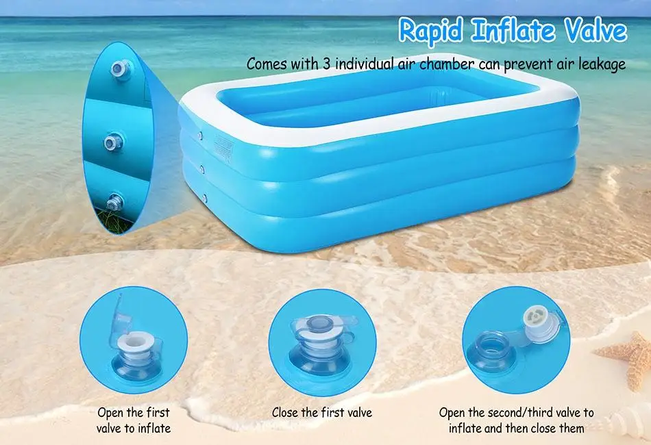Outdoor Indoor Toys Adult Baby 110/130/150/196/262/305cm Inflatable Swimming Pool With Air Pump Portable Adults Kids Bathing Tub