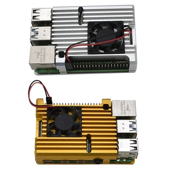 

for Raspberry Pi 4 4B Kit CNC Aluminum Case with Heatsink Cooling Dual Fan for Raspberry Pi 4 Model B