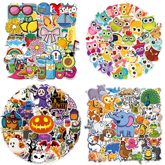 Animals Stickers Cute Cartoon Dog Cat Pig Sticker Anime Pack for Skateboard Phone Guitar Car Laptop Bicycle Fridge Kid Toys 5