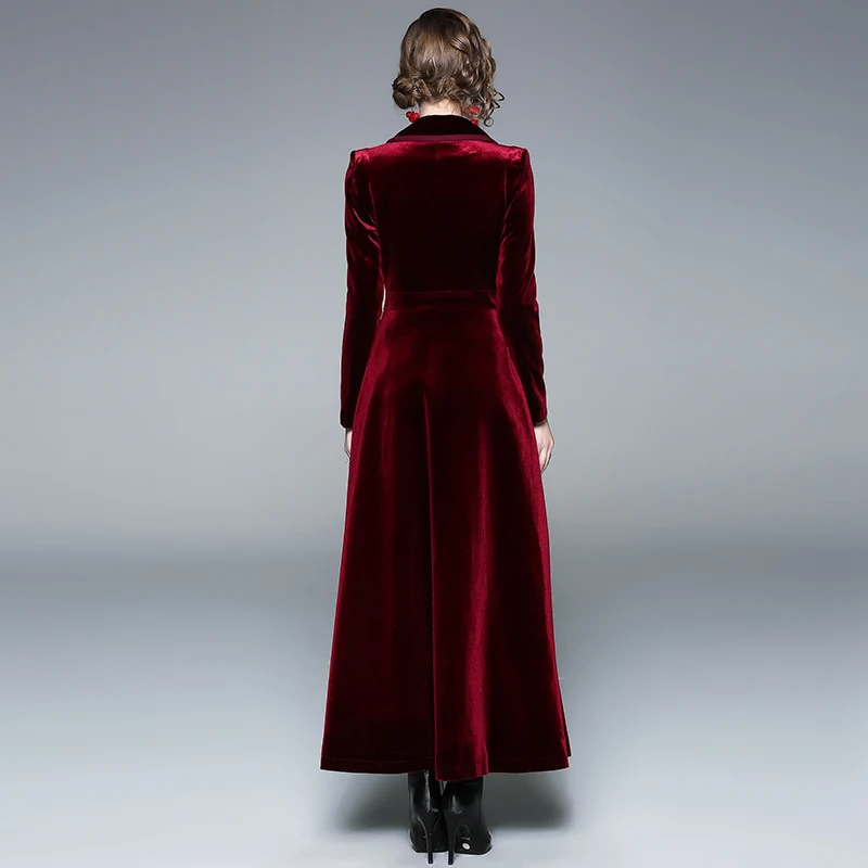 manteau velour rouge