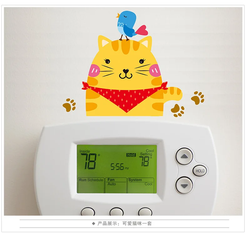 Korean Style Cartoon Cute Animal Stickers Self-Adhesive Switch Stickers Socket Laptop Mobile Phone Decoration Heart Stickers