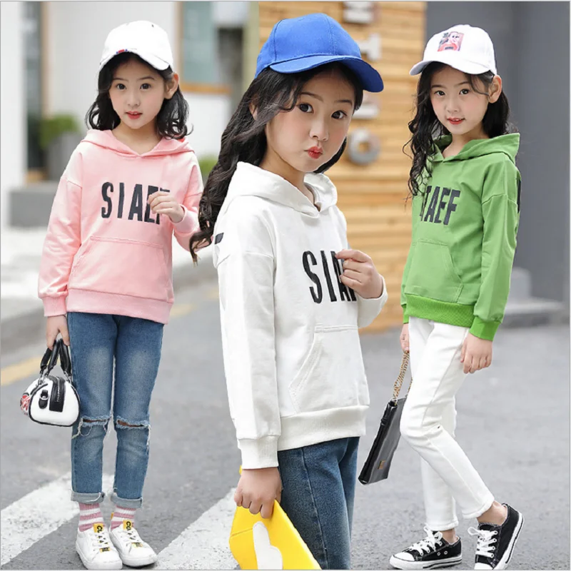 

Spring Autumn Children's Hoodies For Girls Children's Sports Tops Cotton Sweatshirts Children's Hoodies For Teen Girls