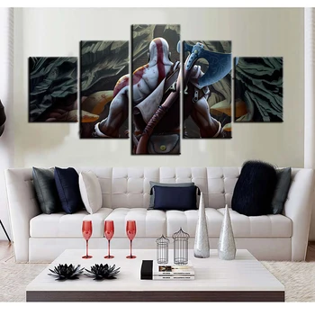 

5 Pieces Video Game Poster God of War Canvas Art Paints HD Wallpaper Oil Painting Home Decor Wall Stickers Murals Wall Decor