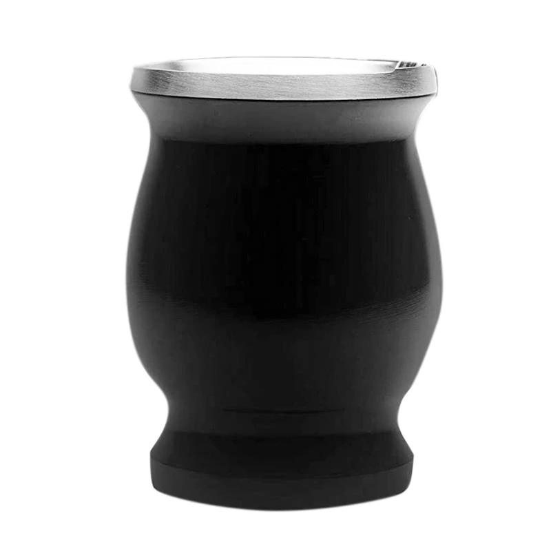 Double Wall Stainless Yerba Mate Gourd Tea Cup Set Coffee Water - Black |
