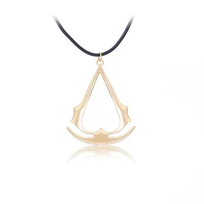Gold Necklace Creed Ezio Assassin's Creed ожерелье Creed значок стакан драгоценных камней ожерелье с подвеской простое ювелирное изделие фестиваль титановая сталь подарки - Metal Color: Gold Necklace