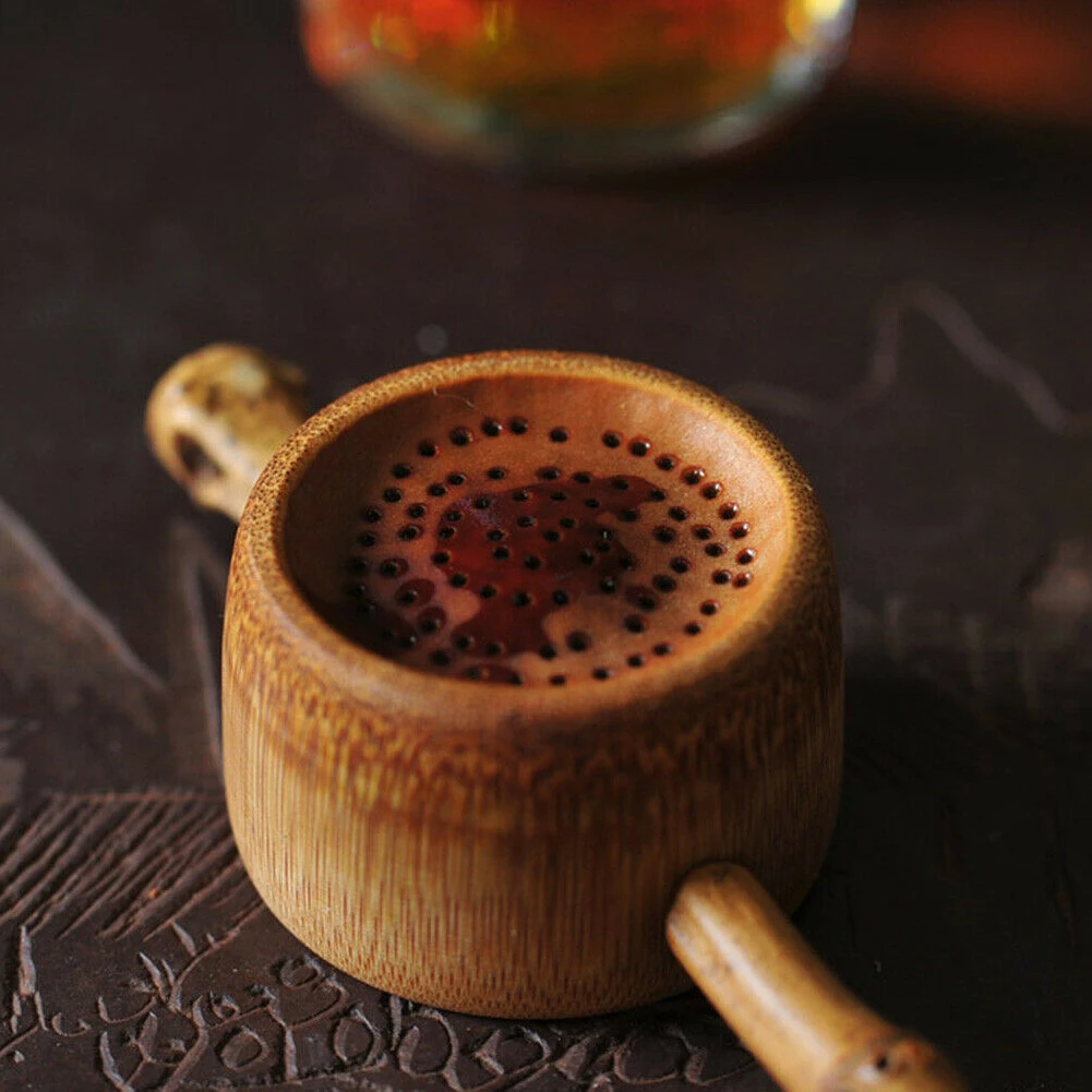 Бамбуковый фильтр для чая сито аксессуары для дома и офиса ручной работы Чайный домик Artware Винтаж Анти-плесень дуршлаг Длинные ручки инструменты