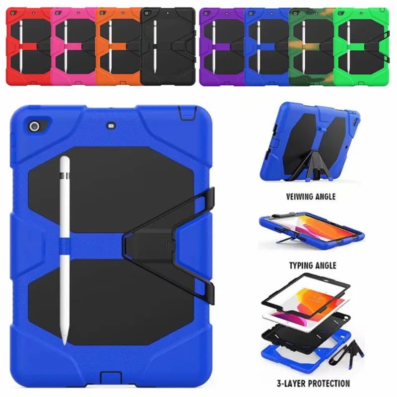 

Case For iPad 10.2 2019 7th Gen Waterproof Shock Dirt Snow Sand Proof Extreme Army Military Heavy Duty Kickstand For iPad 10.2