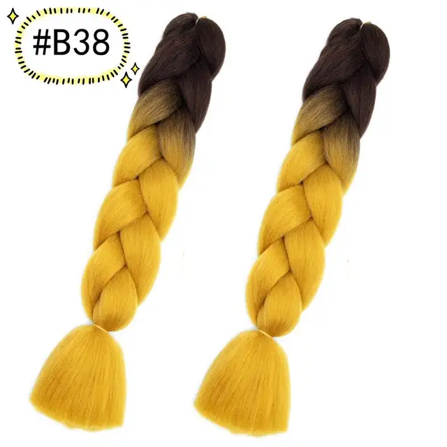 Jumbo Braiding Hair Extensions Kanekalon Braiding Hair 24 Inch Ombre Multiple Tone Colored Synthetic Hair for Women B38