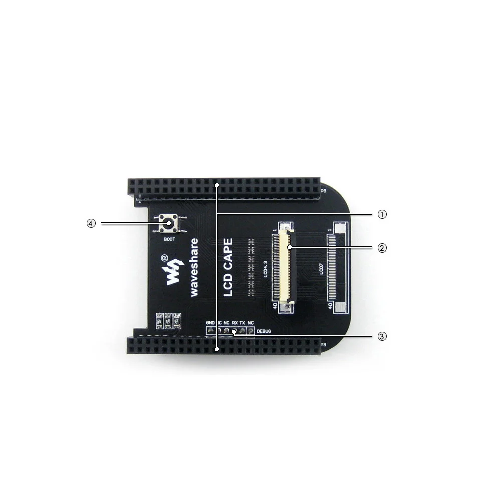 ShenzhenMaker Waveshare lcd накидка(4,3 дюйма) BB черная Расширительная накидка поддерживает 4,3 дюйма точки многоцветный графический lcd