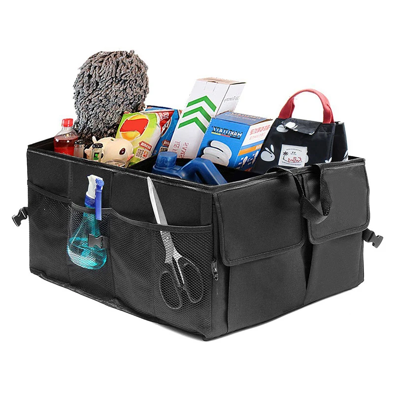 Universal Foldable Car Organizer Trunk Box Portable Bag Storage Case Cargo Black For Auto Trucks SUV Trunk Box Box