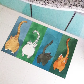 

Doormat Anti Mud Floor Rug Cat Pattern Rubber Pad Non Slip Washable Thin Door Mat for Indoor Outdoor