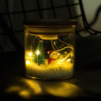 

DIY Christmas Borosilicate Snow Decoration Lamp Jar Lights for Girls Gifts Birthday Wedding Decor DIY Starry Snow String Lights