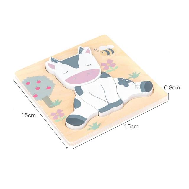 1 Set Children's Wooden Puzzles Bright Colors and Shapes Children's Educational Toys for 1-2-3 Years Old Boys and Girls 2