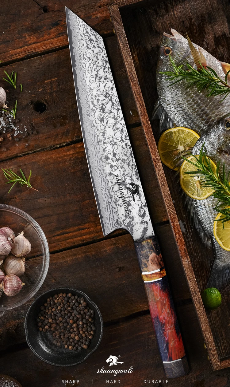 8 дюймов японский нож Gyuto 67 слоев дамасской стали Кливер кухонный нож универсальный нож для нарезки подарок поварские Ножи Инструмент для домашнего приготовления