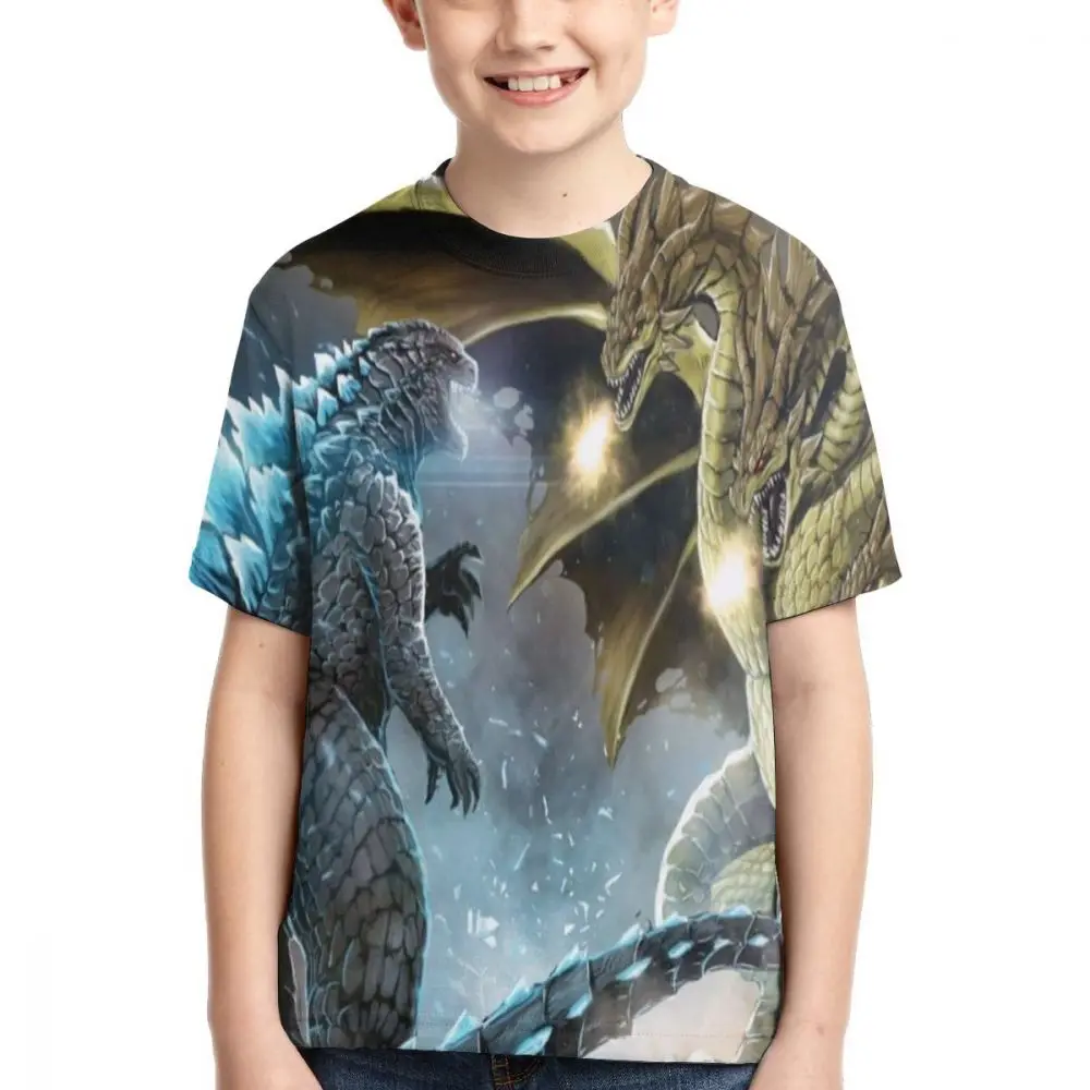 Mr. Q/модный костюм Годзиллы футболка для мальчиков и девочек, одежда Женская Повседневная футболка для детей футболки с короткими рукавами и фигурками Годзиллы - Цвет: shirt8