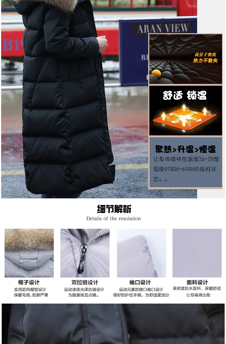 Утолщенный пуховик трендовая Корейская версия большие шерстяные женские пальто с воротником Зимняя Длинная женская одежда выше колена