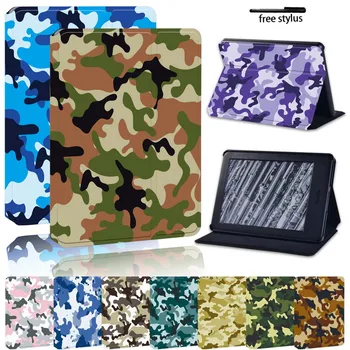 

Case for Amazon Kindle 8/10th Paperwhite 1/2/3/4 Tablet Camouflage Leather Pu Stand Protective Case Cover