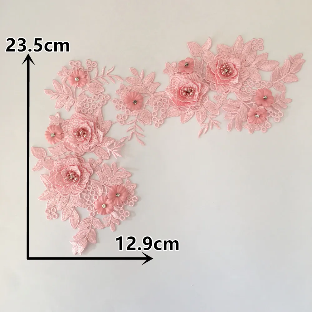 3D цветок кружевная ткань воротник для вышивки ABS жемчуг Venise кружево декольте Аппликация DIY ремесло для шитья платья аксессуары
