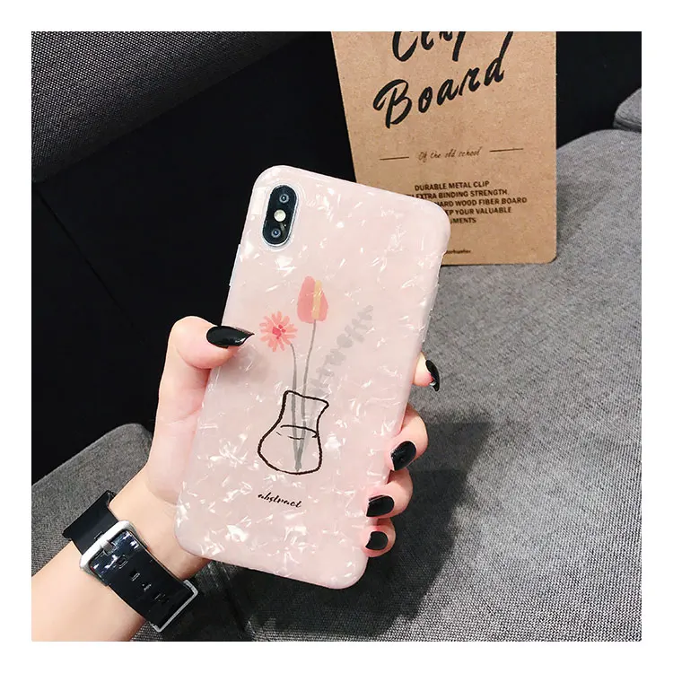 Элегантный розовый цветочный чехол для iPhone XS Max XS i8 Ins модный защитный чехол для iPhone 7 8 Plus 6 6s Coque