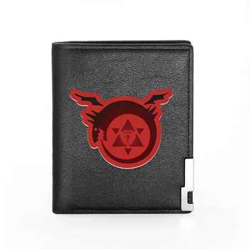 

New Arrivals Fullmetal Alchemist Symbol Printing Pu Leather wallet Men Bifold Credit Card Holder Short Purse Male