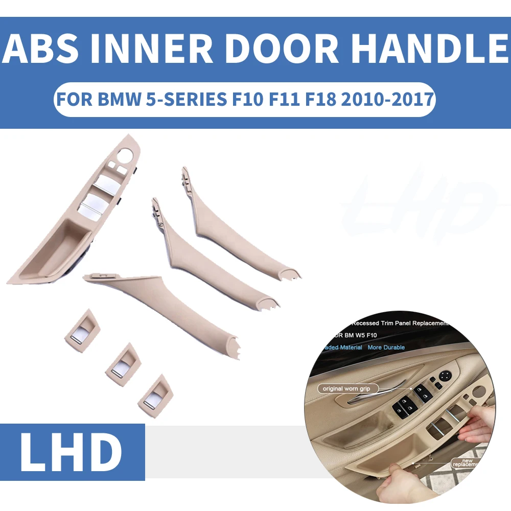 Inner Door Panel Handle Pull Trim for BMW 5 Series F10 F11 F18 2010-2017 Beige